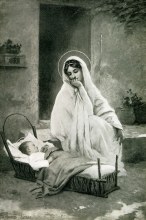 Mary with Jesus in a basket by Edouard Cabane Christian