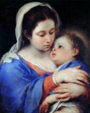 Madonna; Virgin Mary with Jesus by Bartolome Esteban Murillo