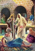 Jesus heals at man at the pool of Bethesda