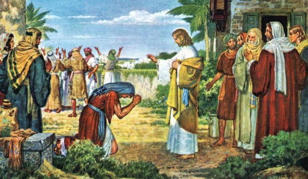 Jesus heals the lepers
