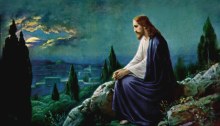 Jesus prays on the Mount of Olives