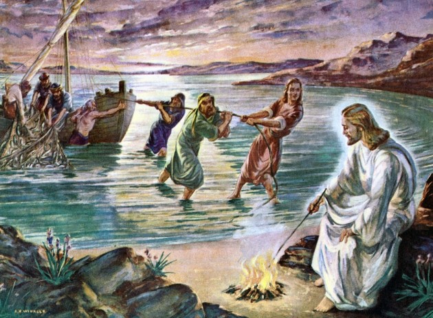 Jesus provides fish for the disciples
