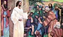 Jesus said: Come unto me all who are weary and heavy laden, and I will give you rest. He healed the people, fed them, encouraged them. Artist is Artist is Ralph Pallen Coleman 1892-1968, United States
