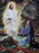Images that depict events after the resurrection of Jesus Christ: Mary Magdalene, the women at the tomb, Thomas doubted, the great Commission. Artist is Ralph Pallen Coleman 1892-1968, United States